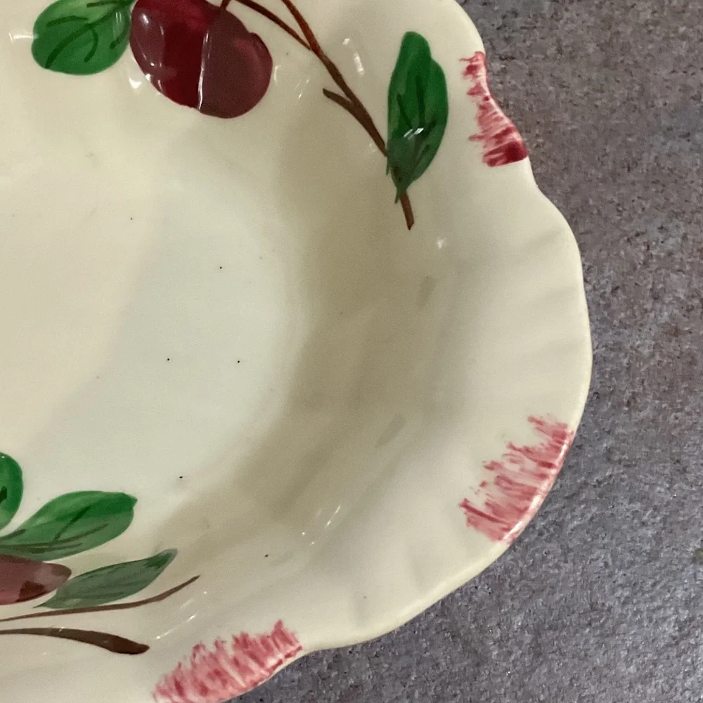 Decorative Cream and Red Fruit Bowl